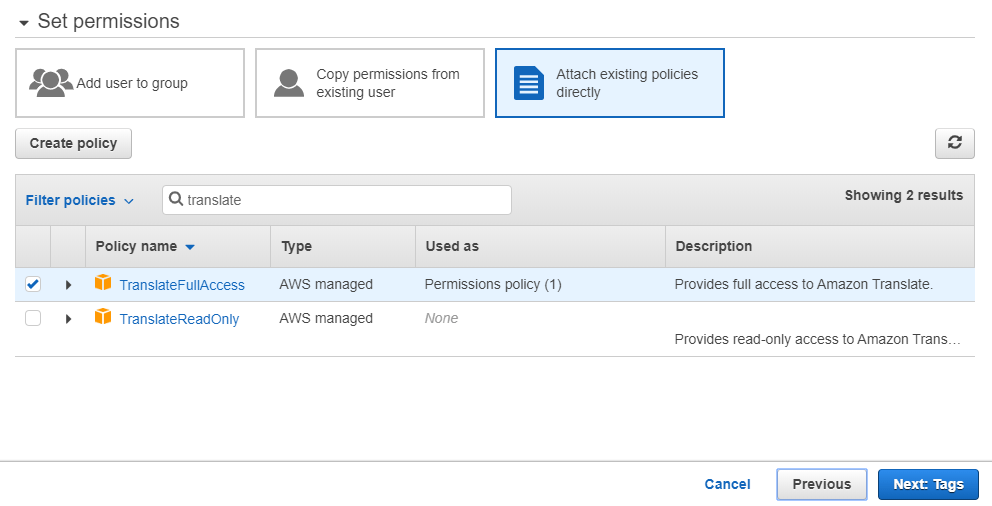 Amazon Translate API 2